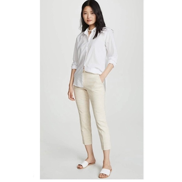 Theory Pants - Theory- Linen Blend Tailor Trouser in Sharkskin Crunch